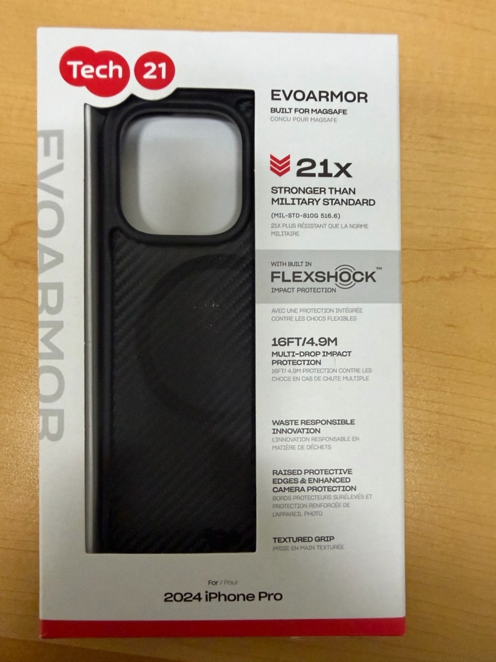 Tech21 EvoArmor Black Case for 16 iPhone Pro - MagSafe Compatible